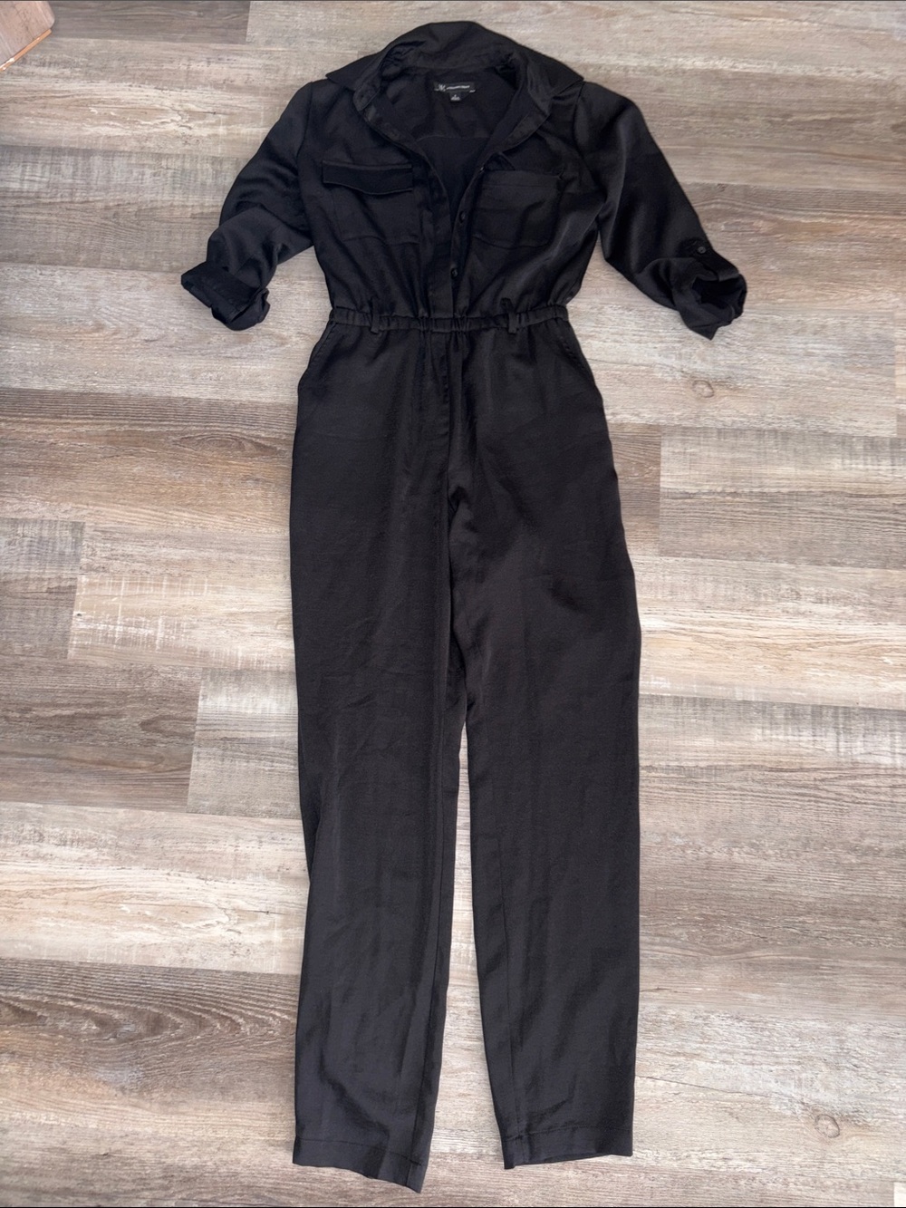 INC Black Satin Jumpsuit